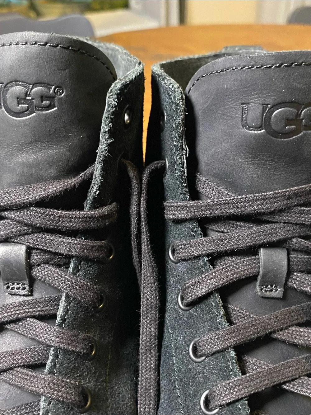UGG Steiner Men 7 Black Suede High Top Sneaker Boots 1008165 Women 8 1/2